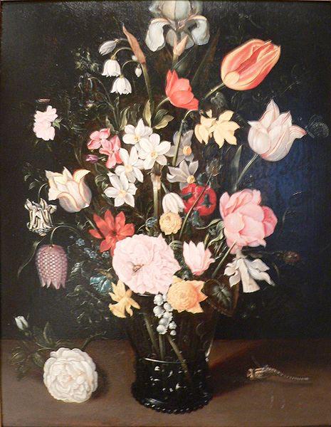 Ambrosius Bosschaert Flowers in a glass vase